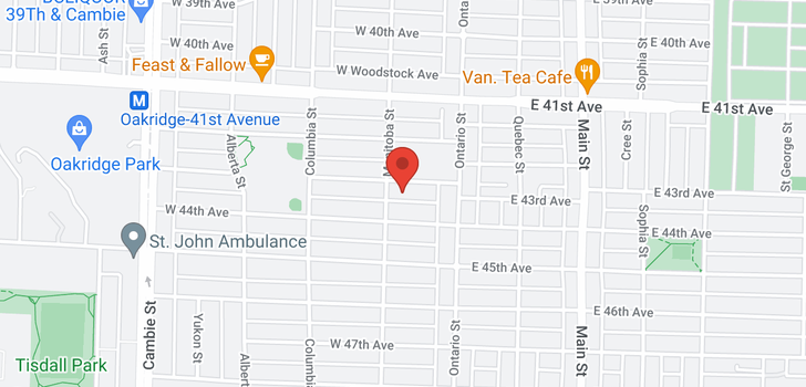 map of 76 W 43RD AVENUE